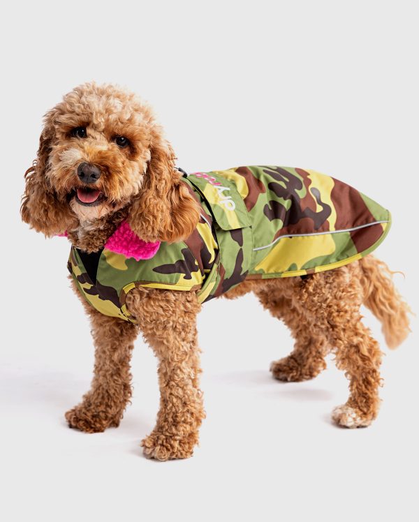 dryrobe Dog - Green Camo Pink