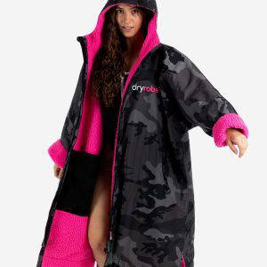 Dryrobe® Advance Long Sleeve – Black Camo Pink