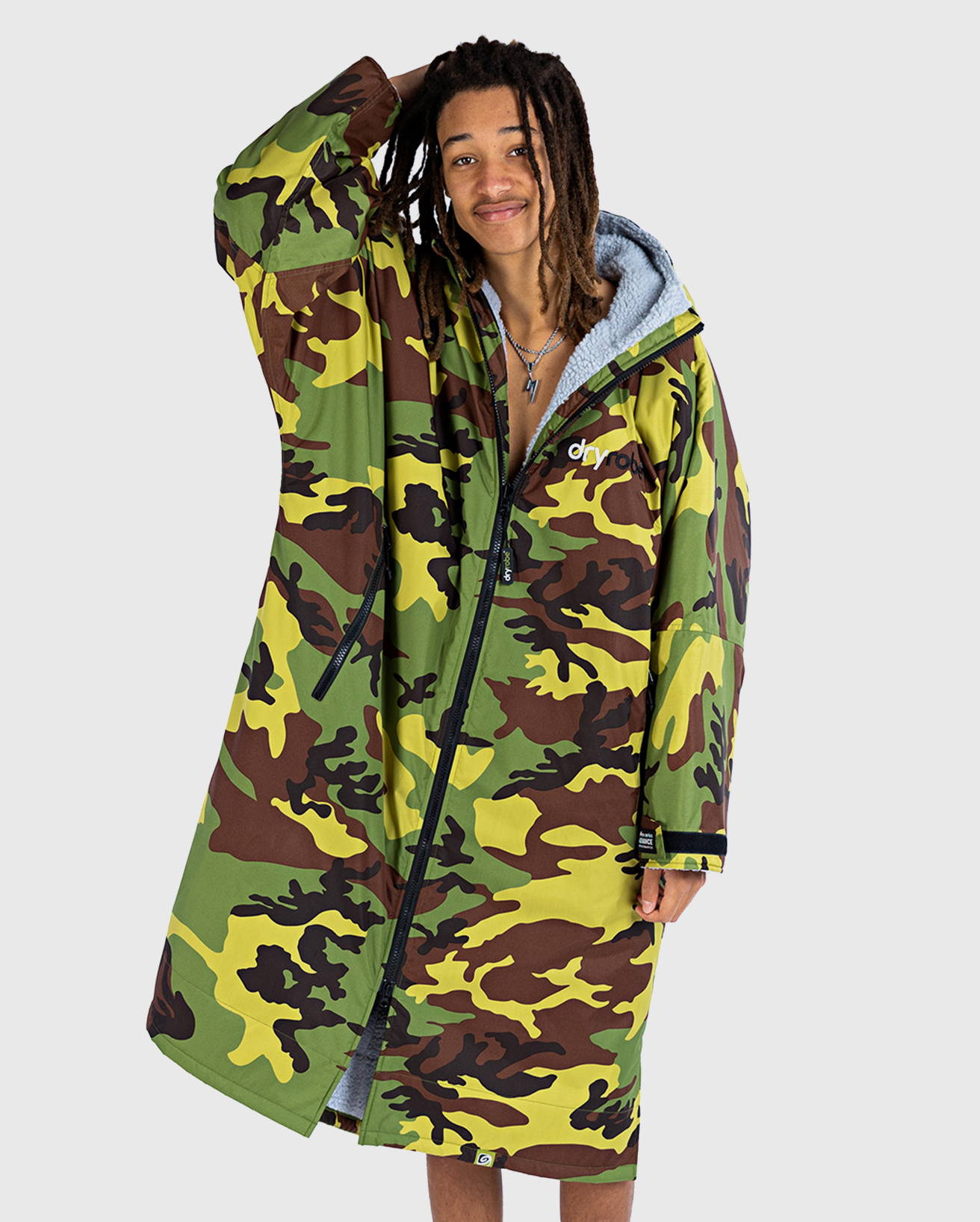 Dryrobe® Advance Long Sleeve – Green Camo Grey - Image 2