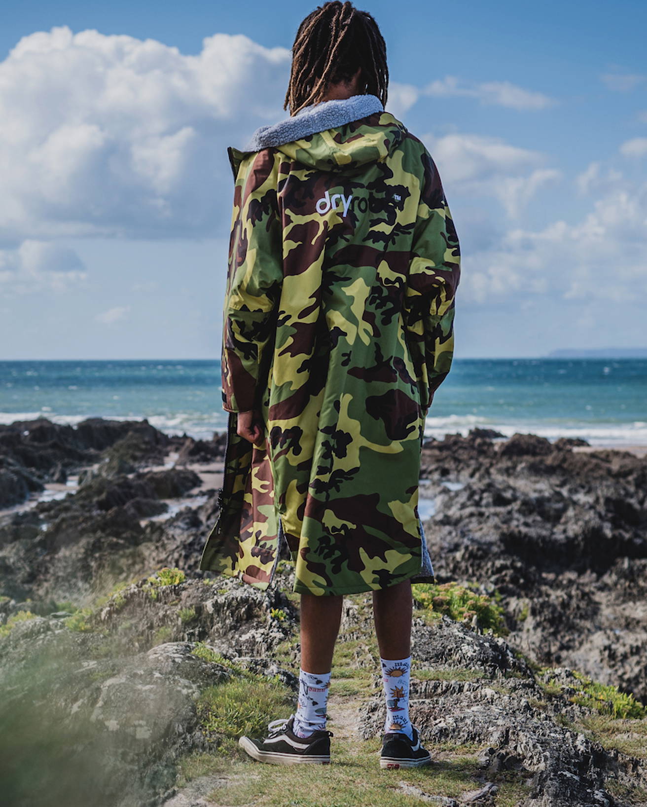 Dryrobe® Advance Long Sleeve – Green Camo Grey - Image 3